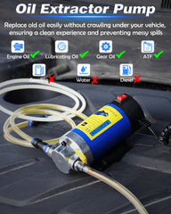 FAITIO engine oil extractor in action during automotive oil change