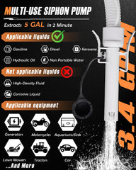 FAITIO fast transfer at 3.4 GPM with a 51-inch hose