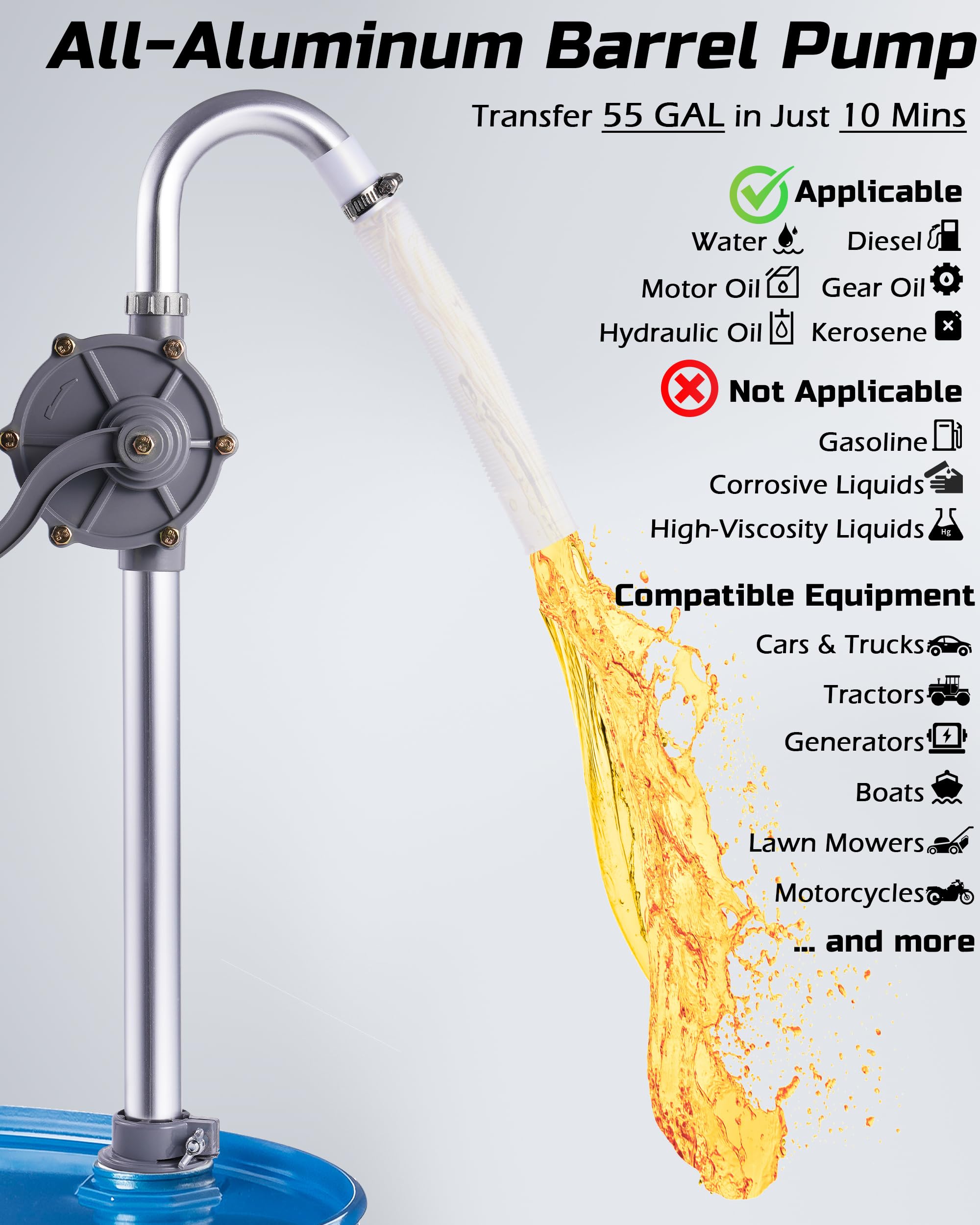 FAITIO hand-crank drum pump during efficient manual transfers.