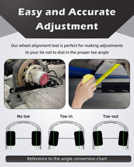 FAITIO tape measure in use enables quick toe-in/out checks