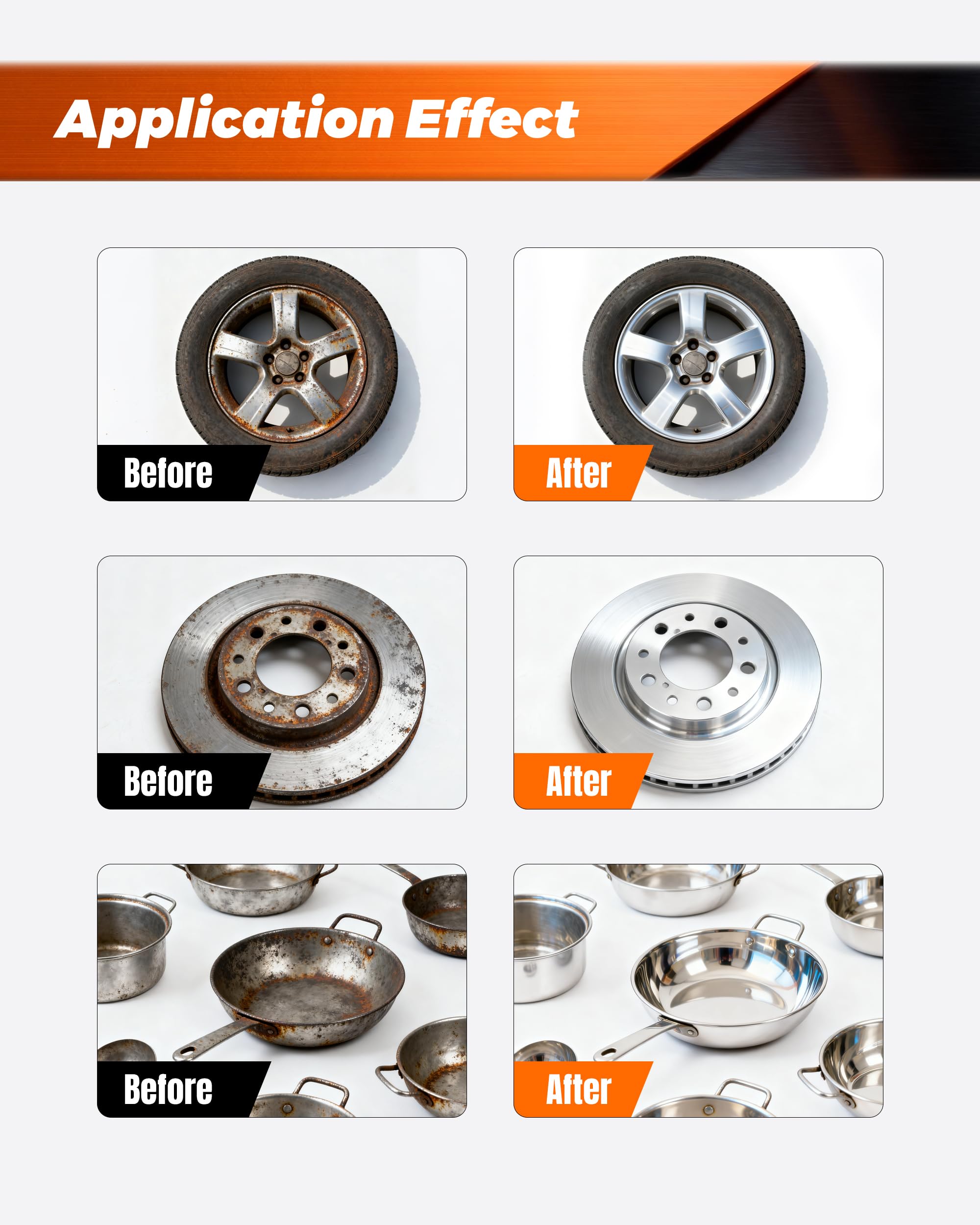 FAITIO wheel hub cleaner built from premium metal resists wear.
