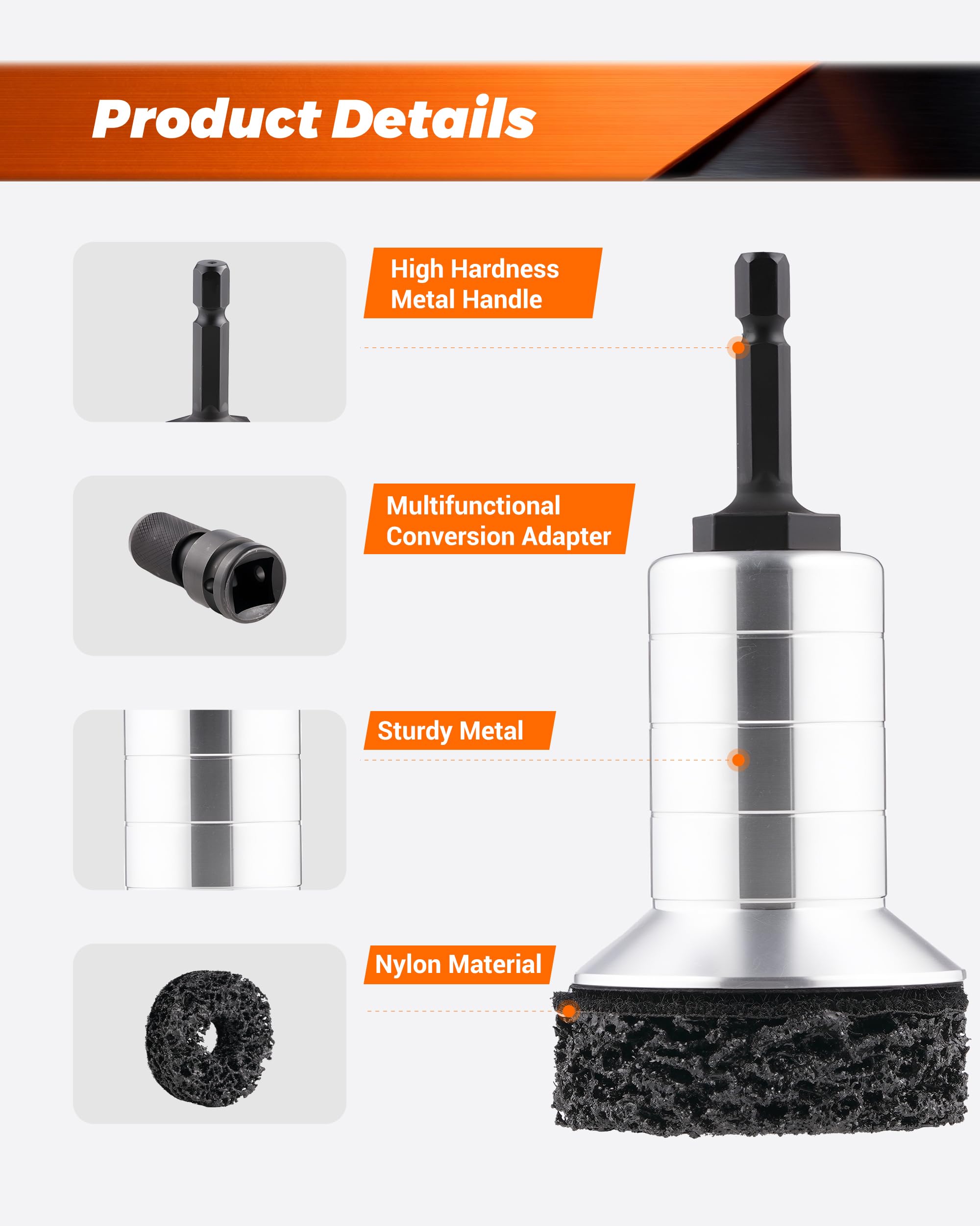 FAITIO wheel hub cleaner includes five pads for versatile cleaning.