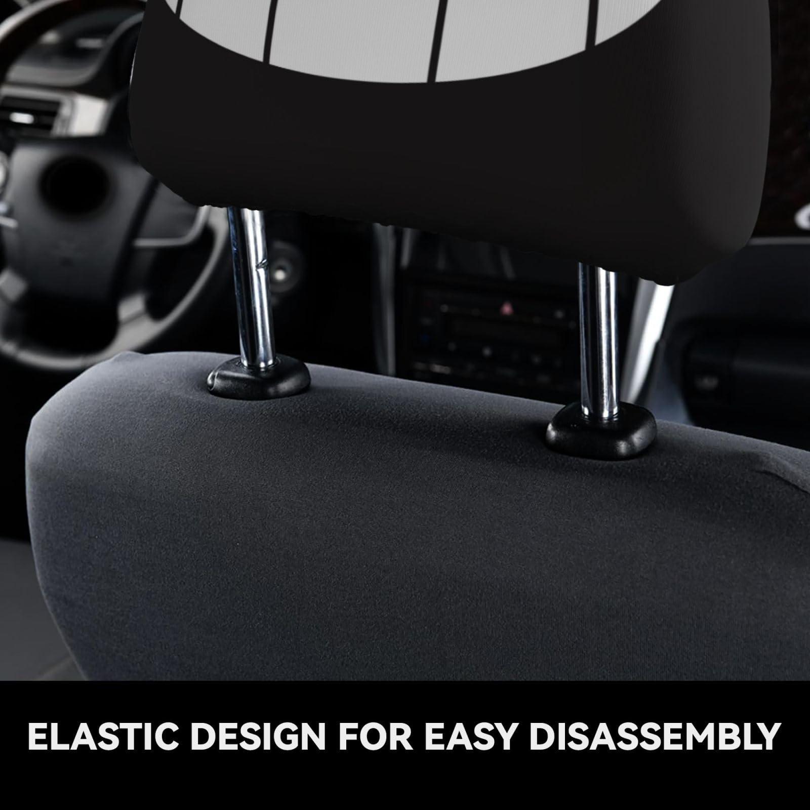 Durable polyester protects headrests from dust and spills during commutes.