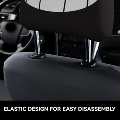Durable polyester protects headrests from dust and spills during commutes.