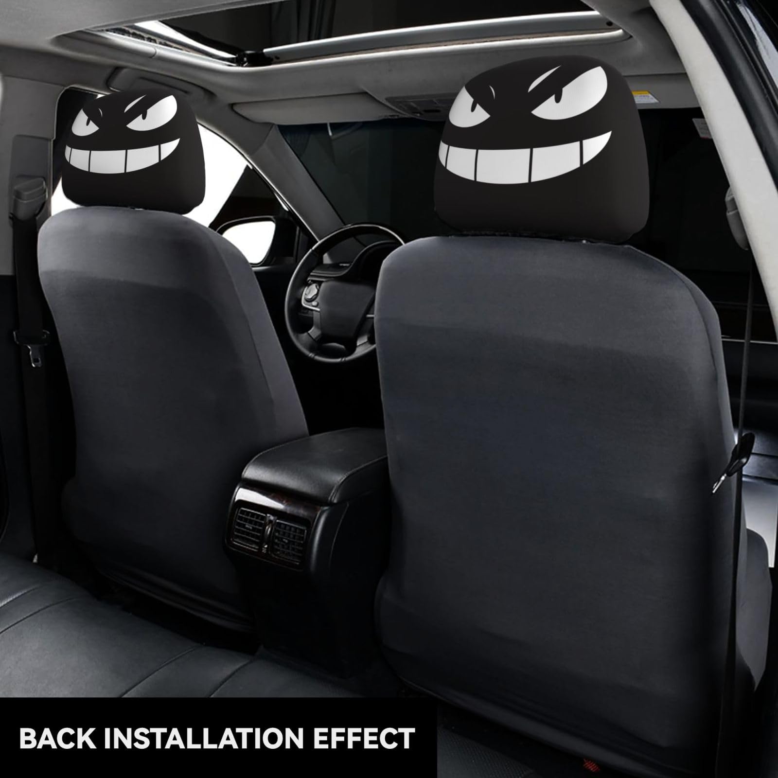 Soft breathable material of FalePrint headrest cover enhances comfort.
