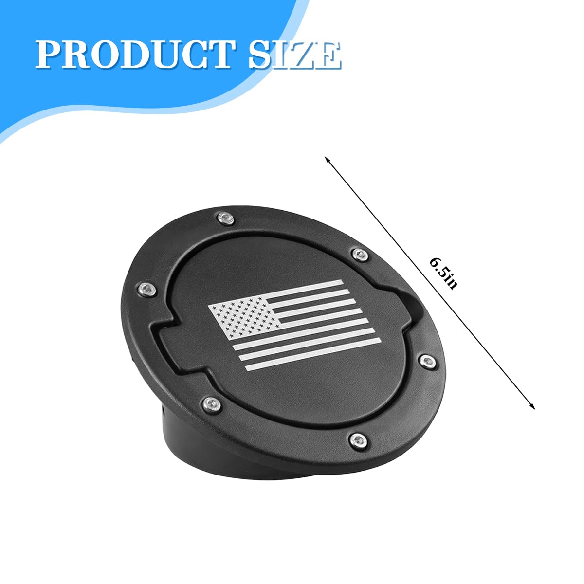 FALVFUN fuel filler door being installed on Wrangler JK side view showing screws.