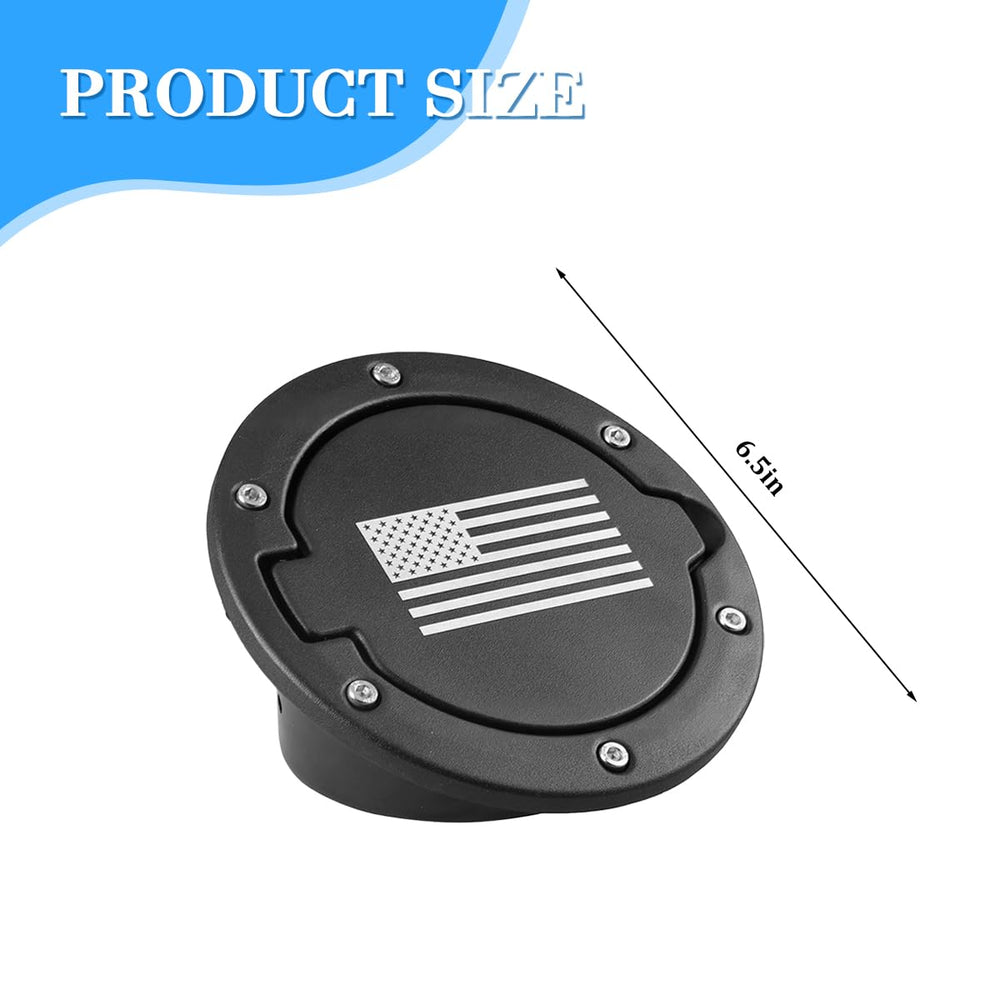 FALVFUN fuel filler door being installed on Wrangler JK side view showing screws.