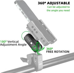 FANAUE mount with 360° rotation enables vertical or horizontal phone use.