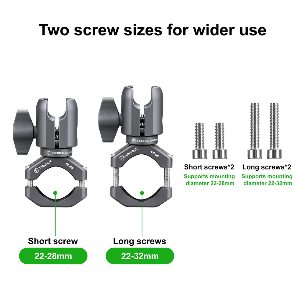 FANAUE handlebar clamp on motorcycle handlebars provides steady support.