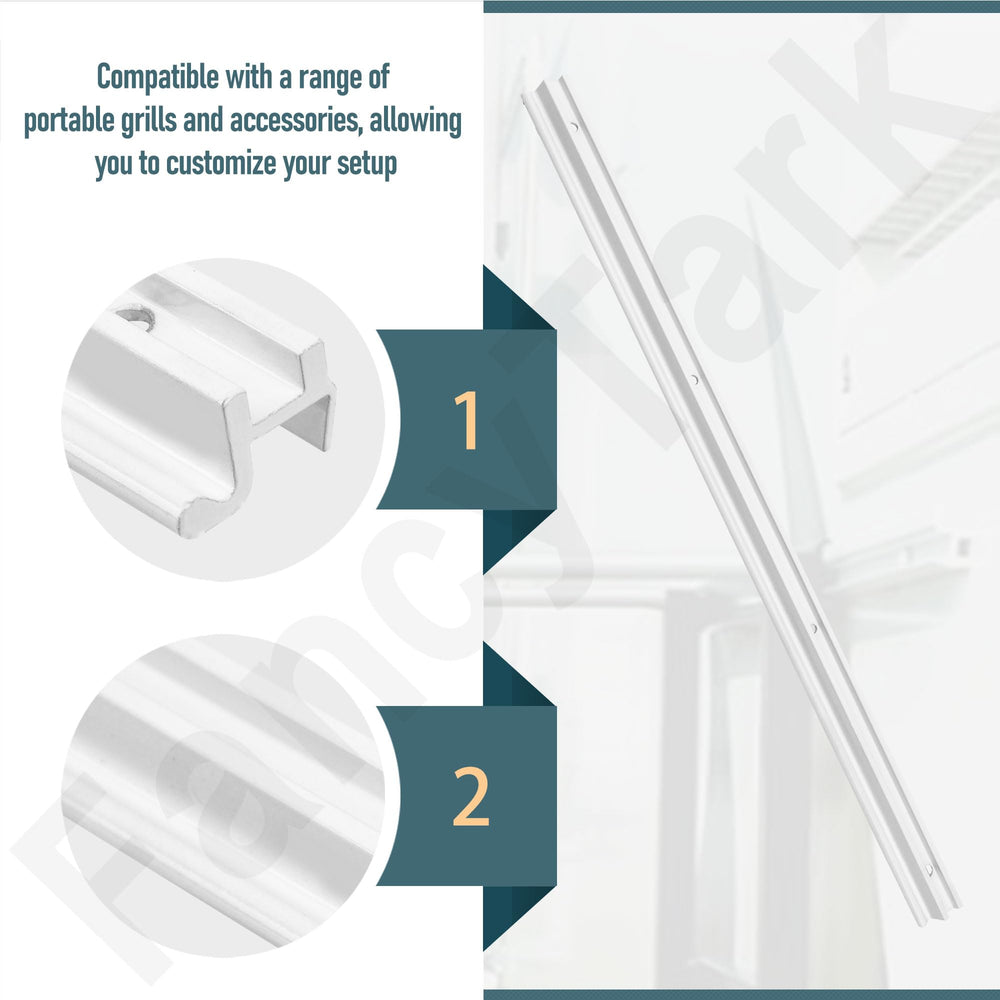 FancyTark RV side-mount rail installed on camper saves interior space.