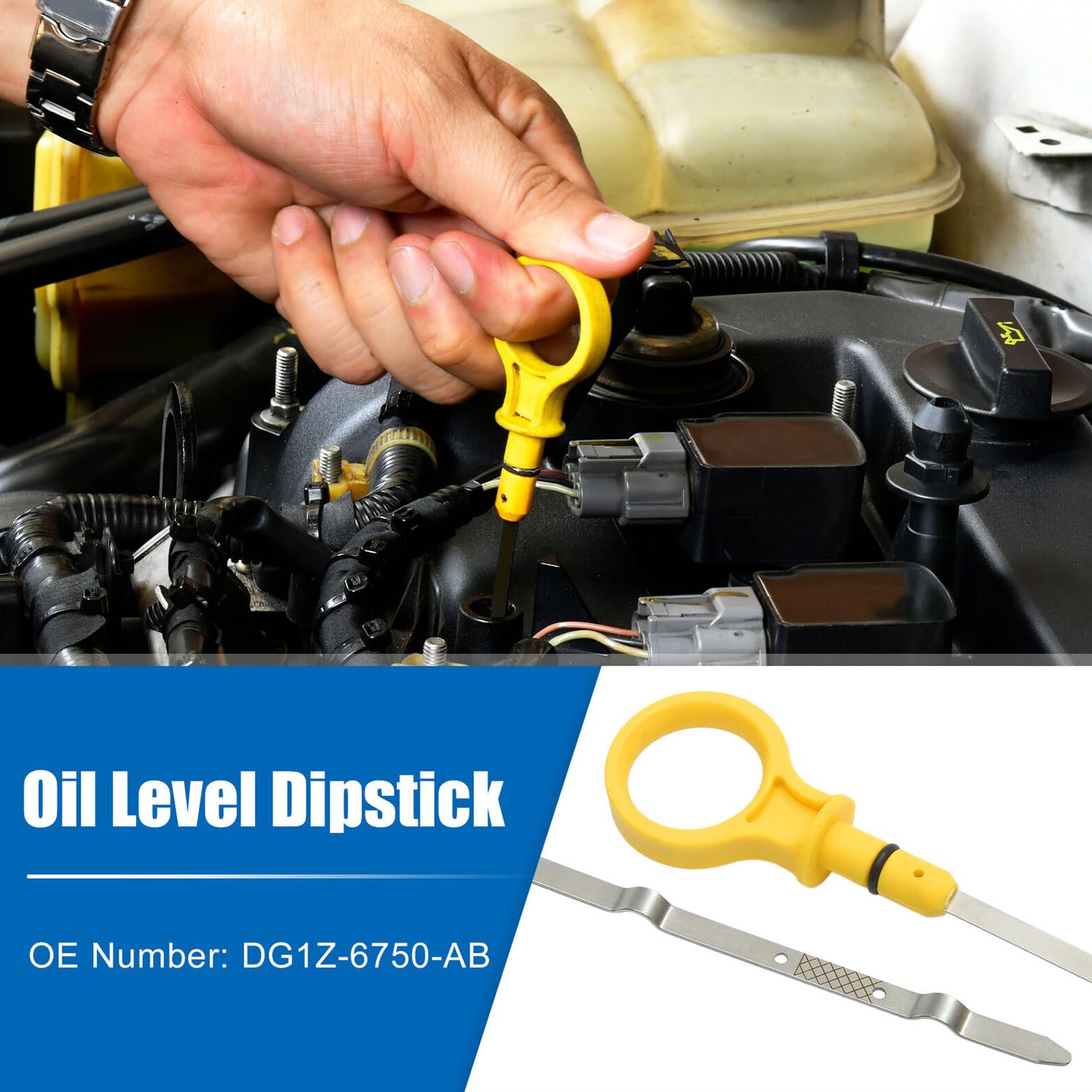 One-piece packaging includes a FANLIDE engine oil level indicator