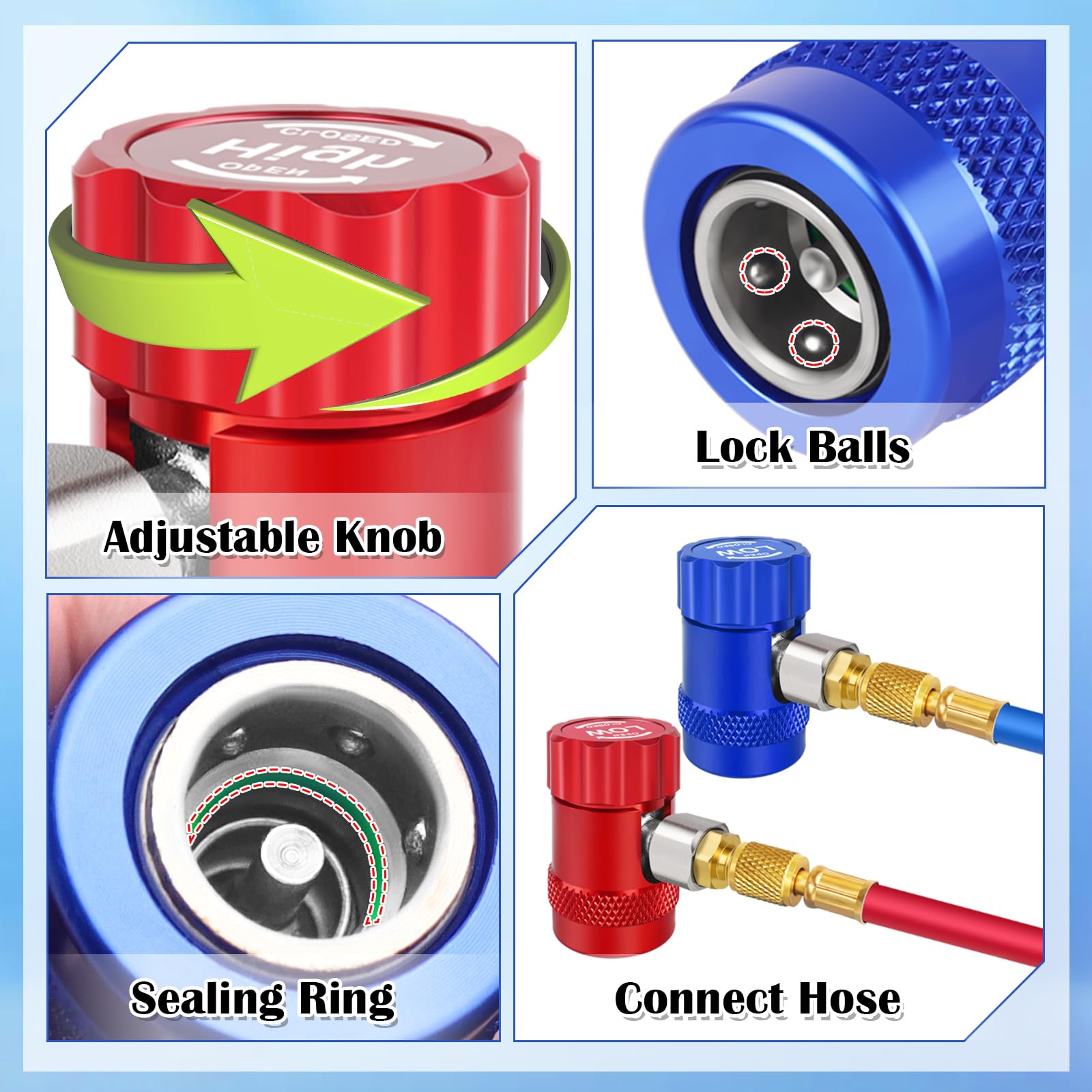 Fanovo service kit package displaying complete refrigerant connection options
