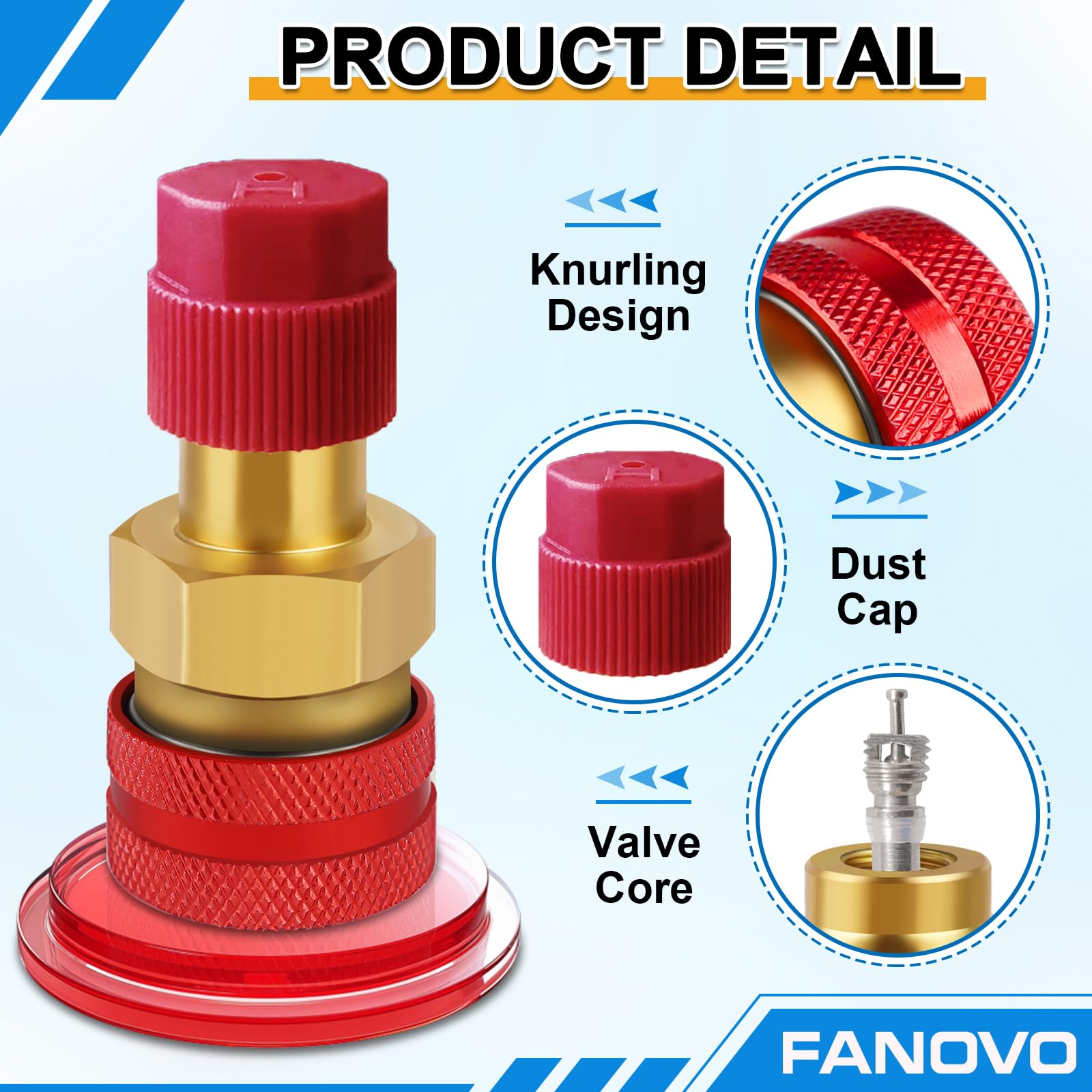Fanovo green O-ring sealed adapter provides strong leak resistance during charging.