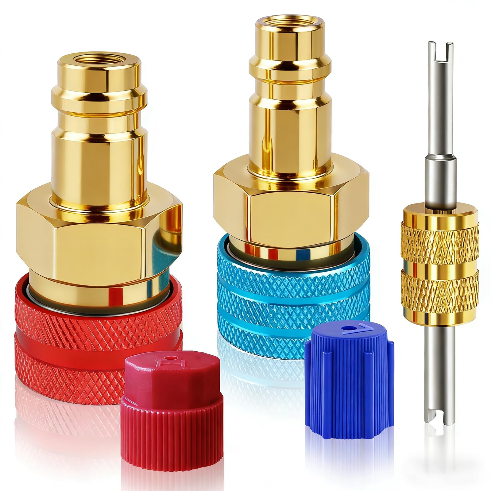 Fanovo high-pressure side adapter for R1234YF to R134A ensures secure, leak-free connections.