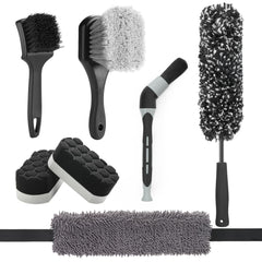 Fantasticlean 7PCS wheel brush kit with 360° bendable head for scratch-free cleaning.