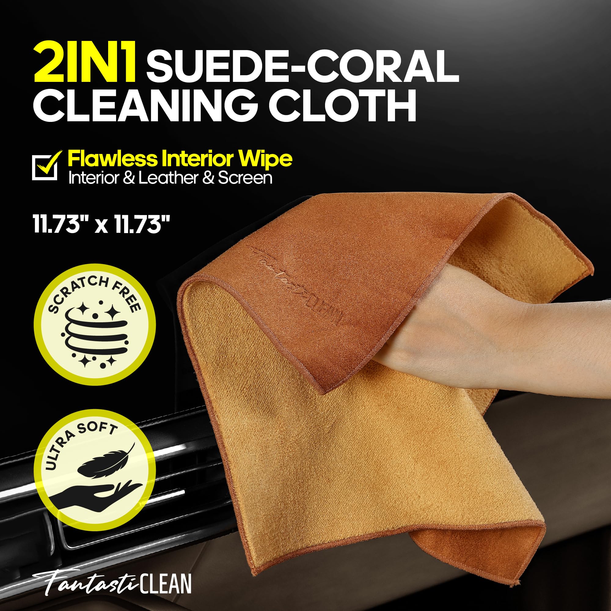 Fantasticlean boars hair brush for hard-to-reach interior areas and wheel hubs