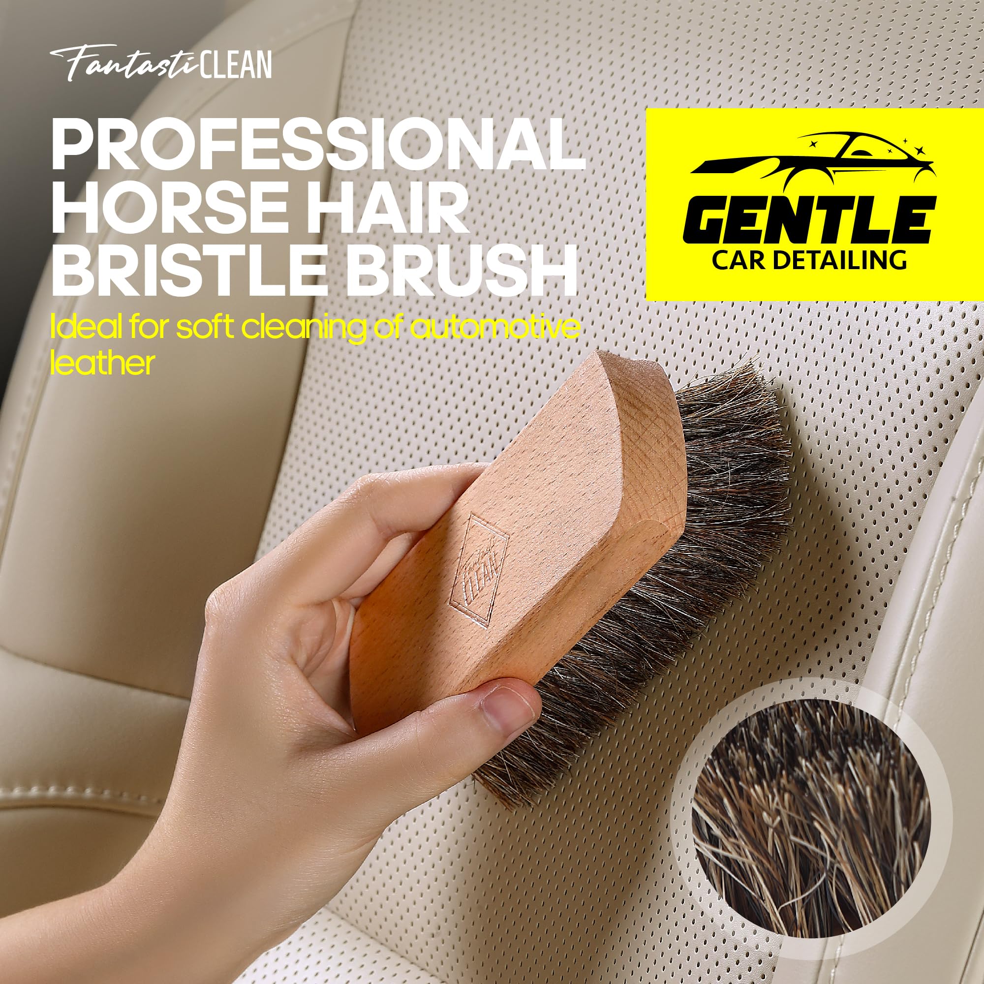 Fantasticlean microfiber interior brush reaches vents and crevices without scratching