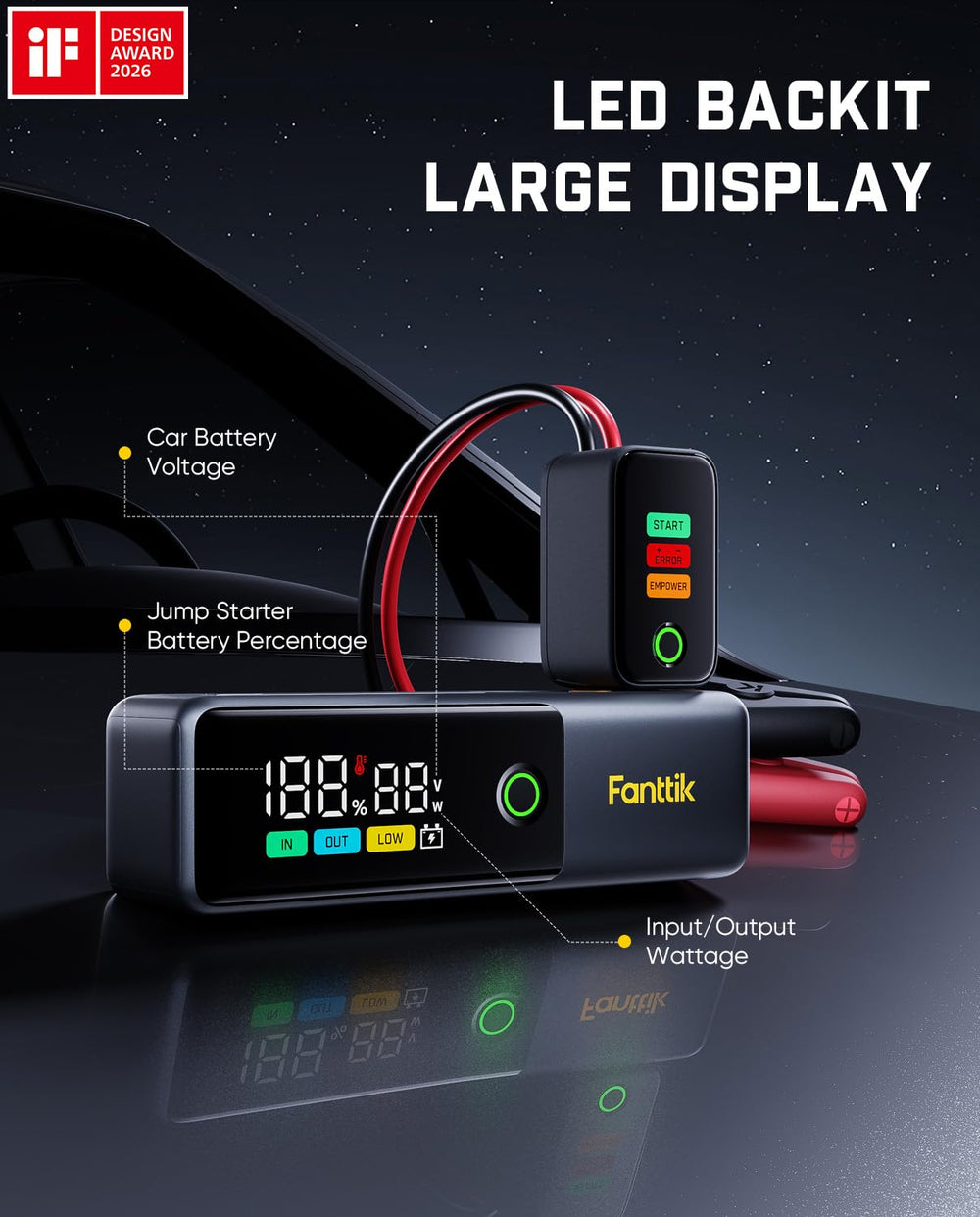 Fanttik Potent T10 1800A peak power starts engines quickly