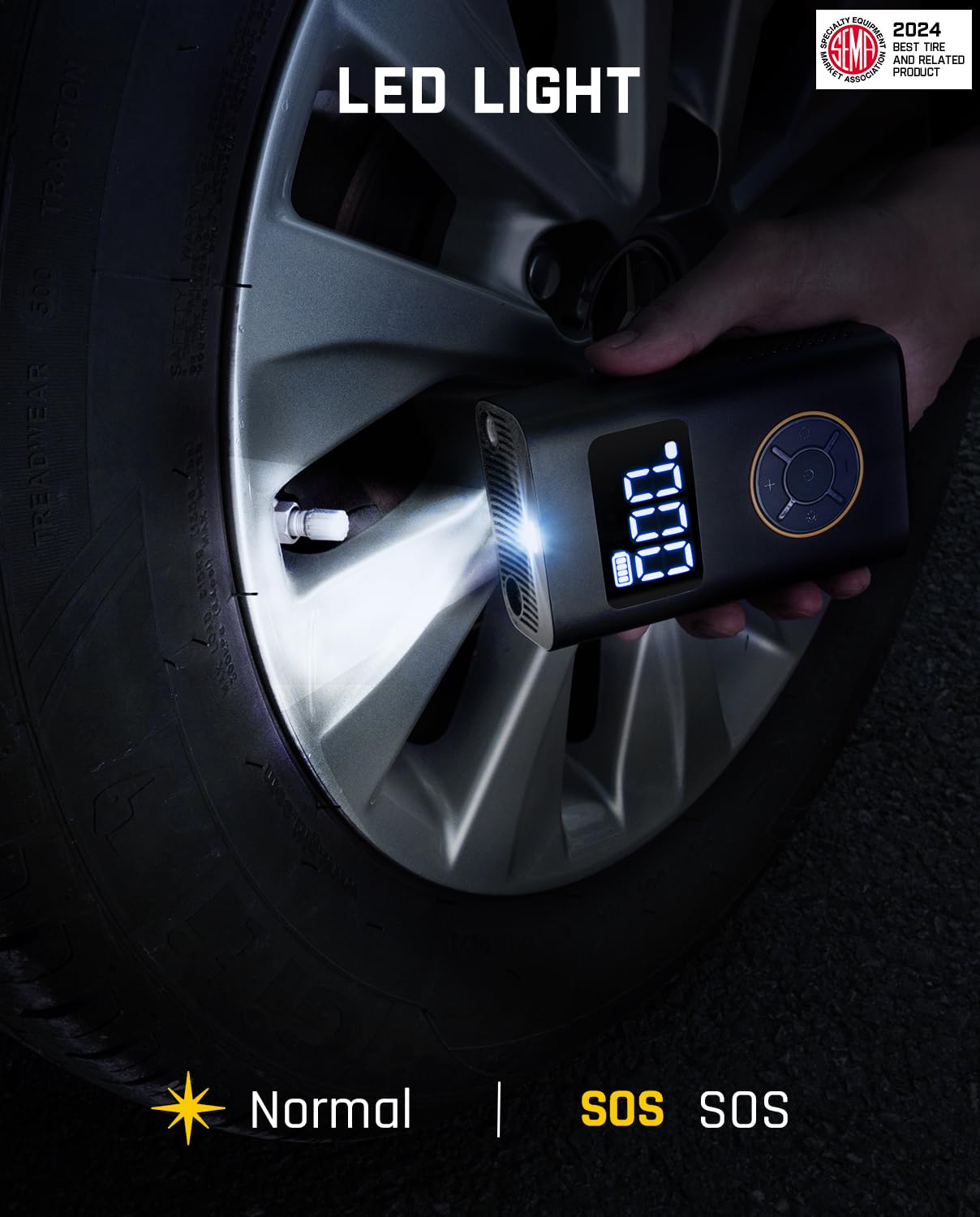Fanttik X9 Pro beside a water bottle showing compact size for trunk storage