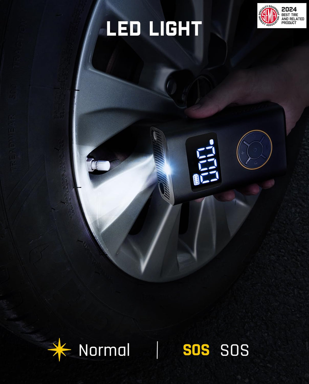 Fanttik X9 Pro beside a water bottle showing compact size for trunk storage