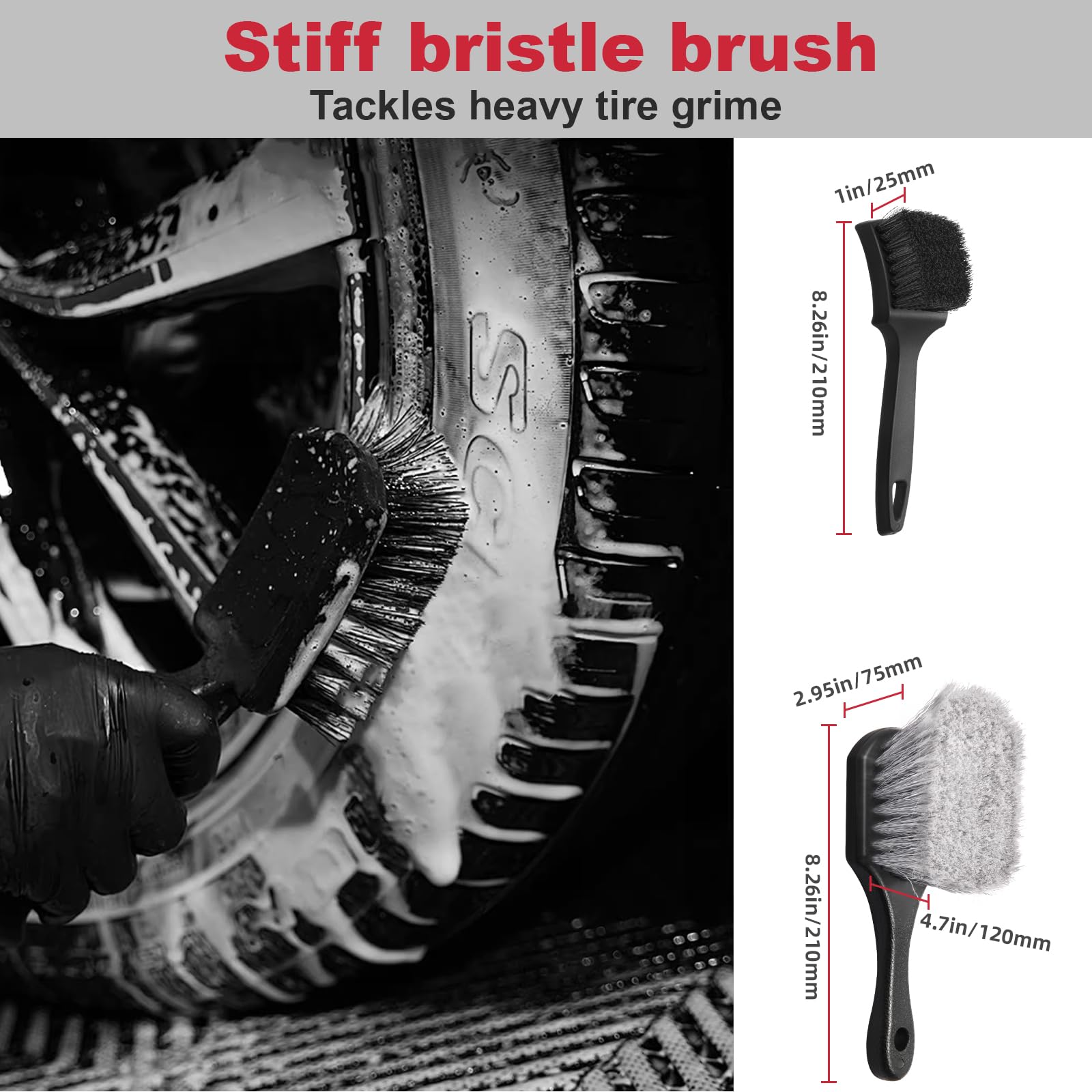Faqeegi wave-pattern pads apply even tire shine across the tire surface.