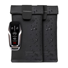 Faraday Defense Key Fob Jacket front view showing a slim shielded design