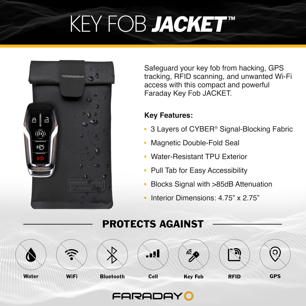 Faraday Defense Key Fob Jacket close look at water-resistant material