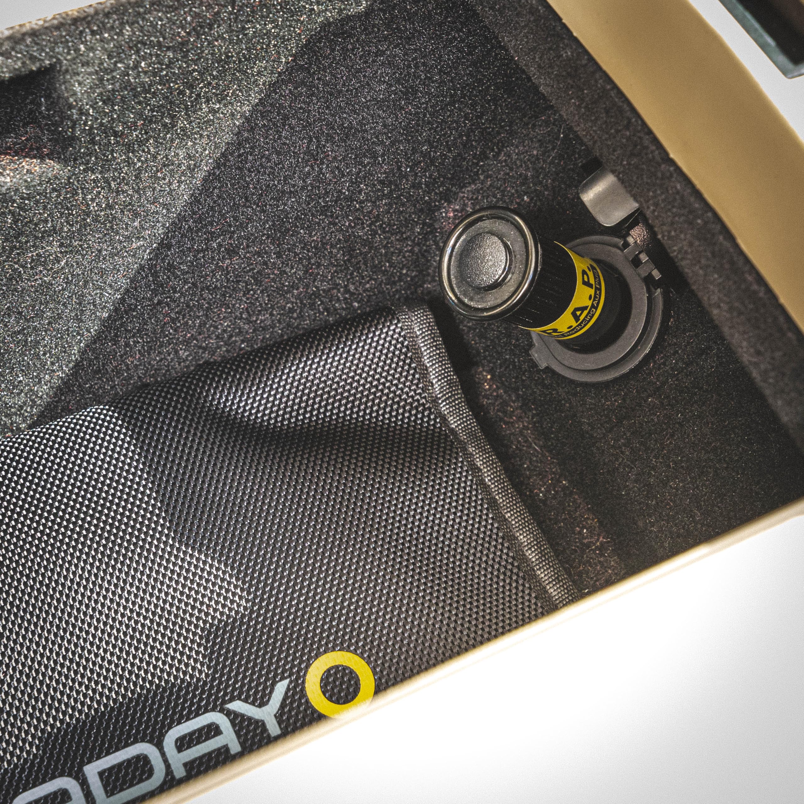 Faraday Defense T.R.A.P. sleek design fits discreetly on the vehicle console