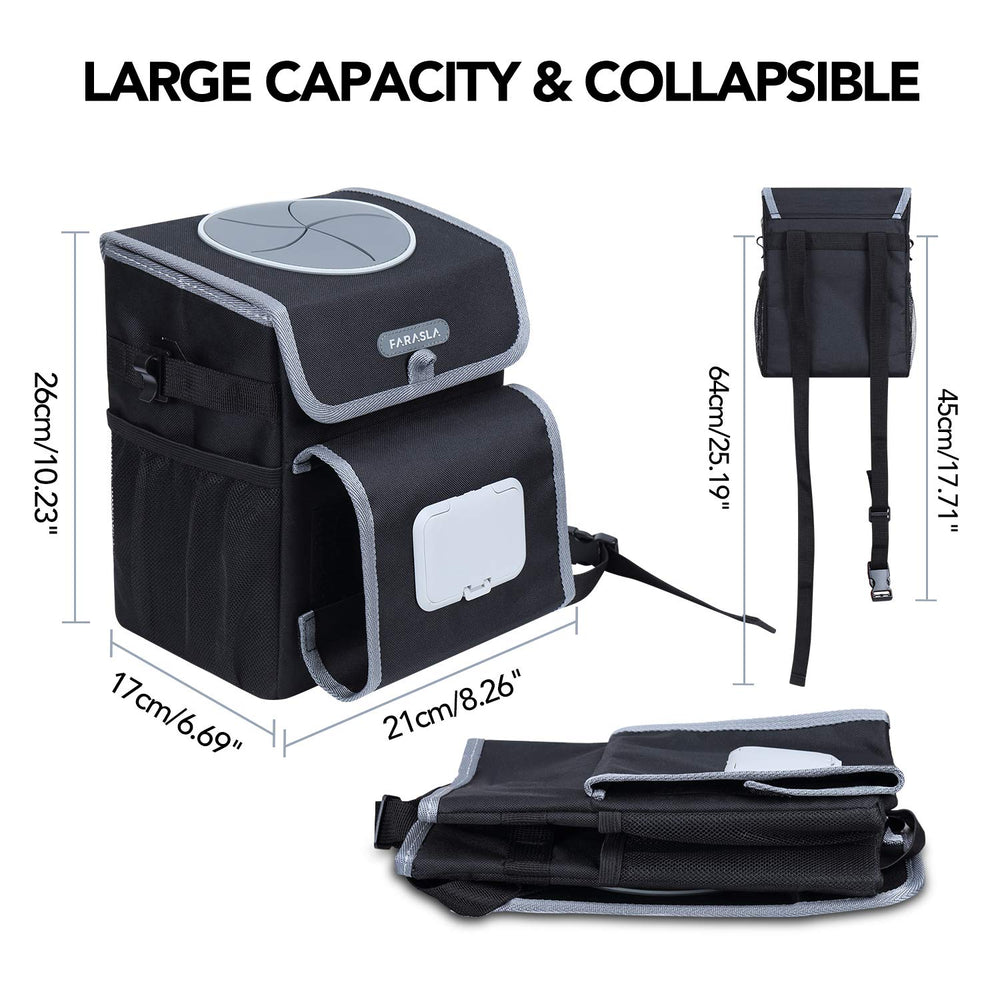 Farasla mesh pockets and elastic straps organize bottles and small items.