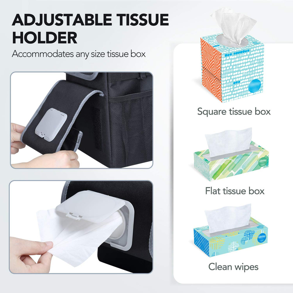 Farasla side hooks secure bags and prevent spills.