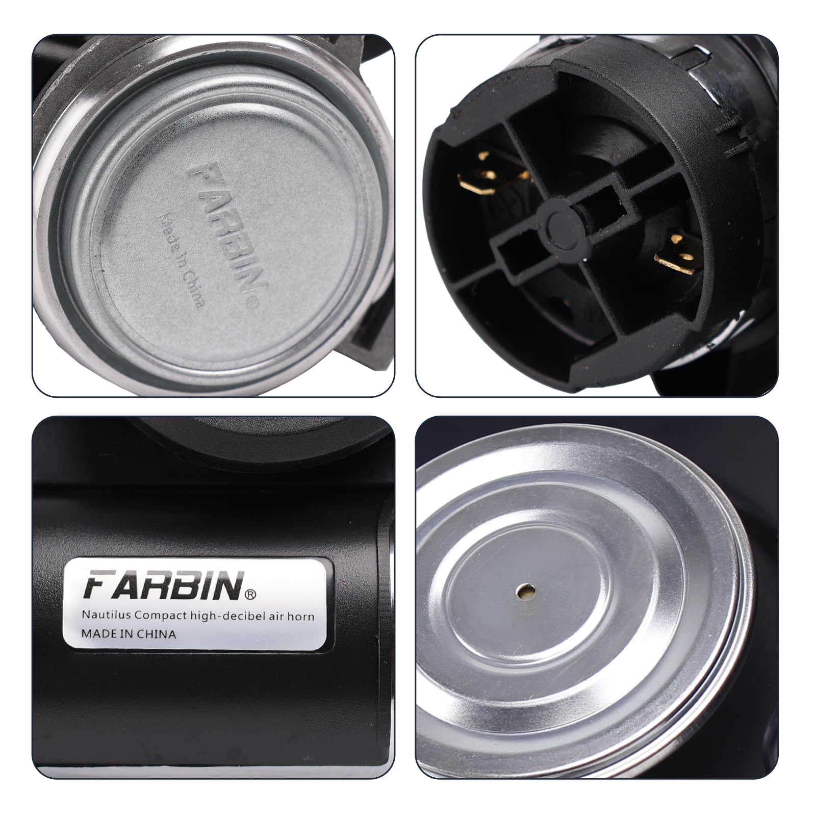 FARBIN air horn installation at the vehicle front improves traffic awareness.