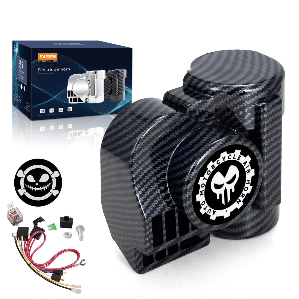 FARBIN train horn motorcycle 12V mounted for clear alerts.