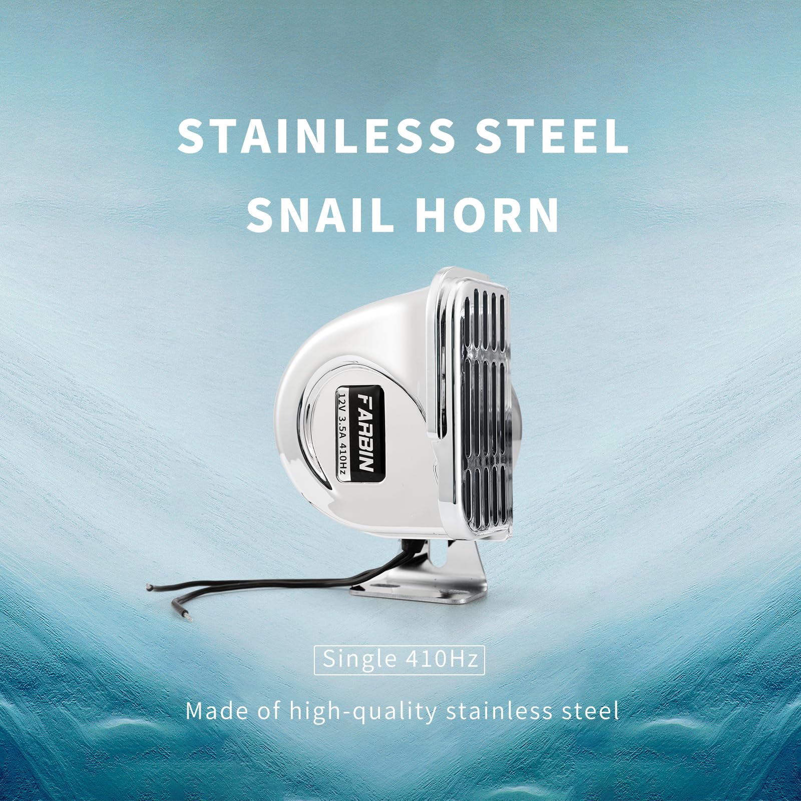 FARBIN rugged horn with grille protects interior from water and debris.