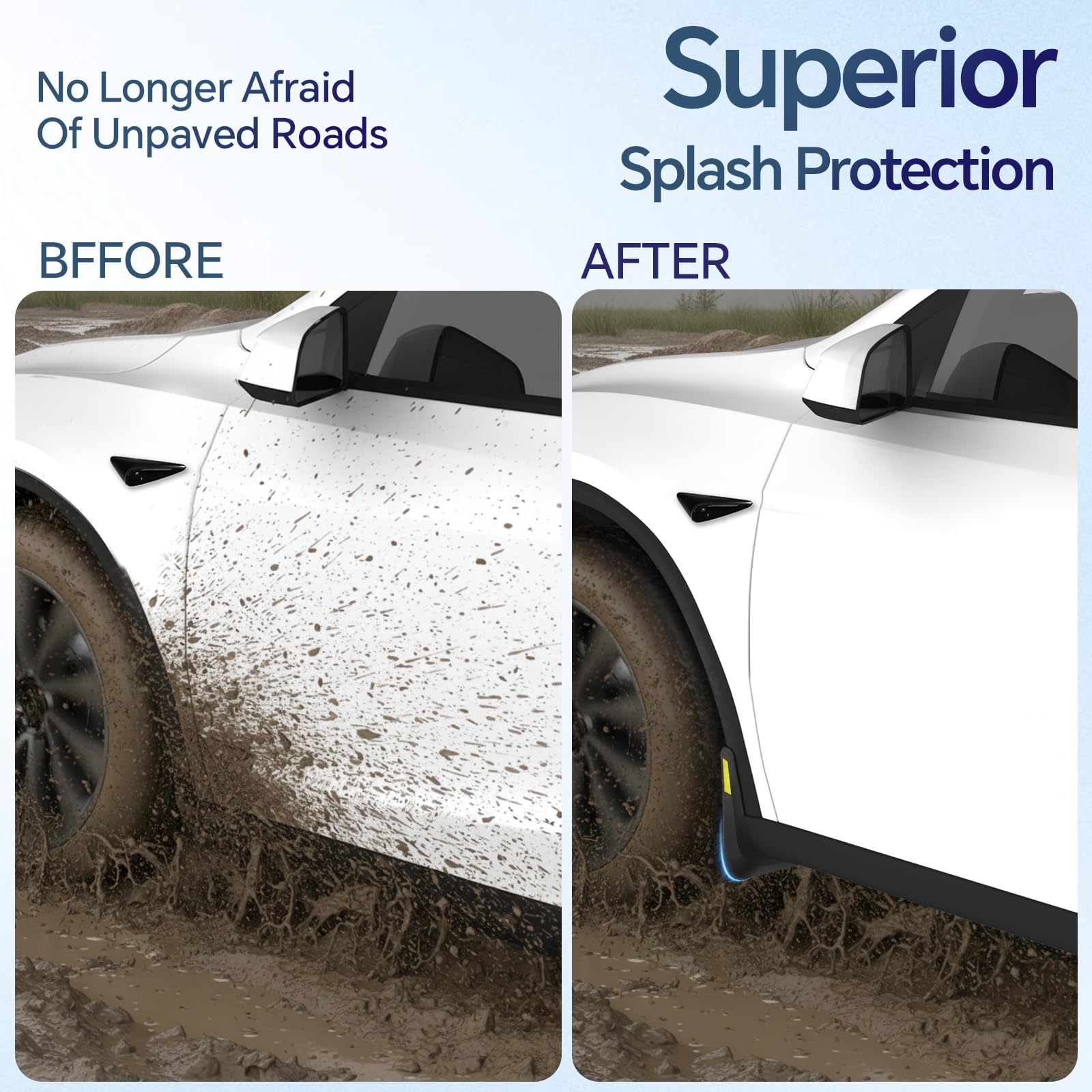 Farmogo mud flaps for Tesla Model Y Juniper, front right protection.