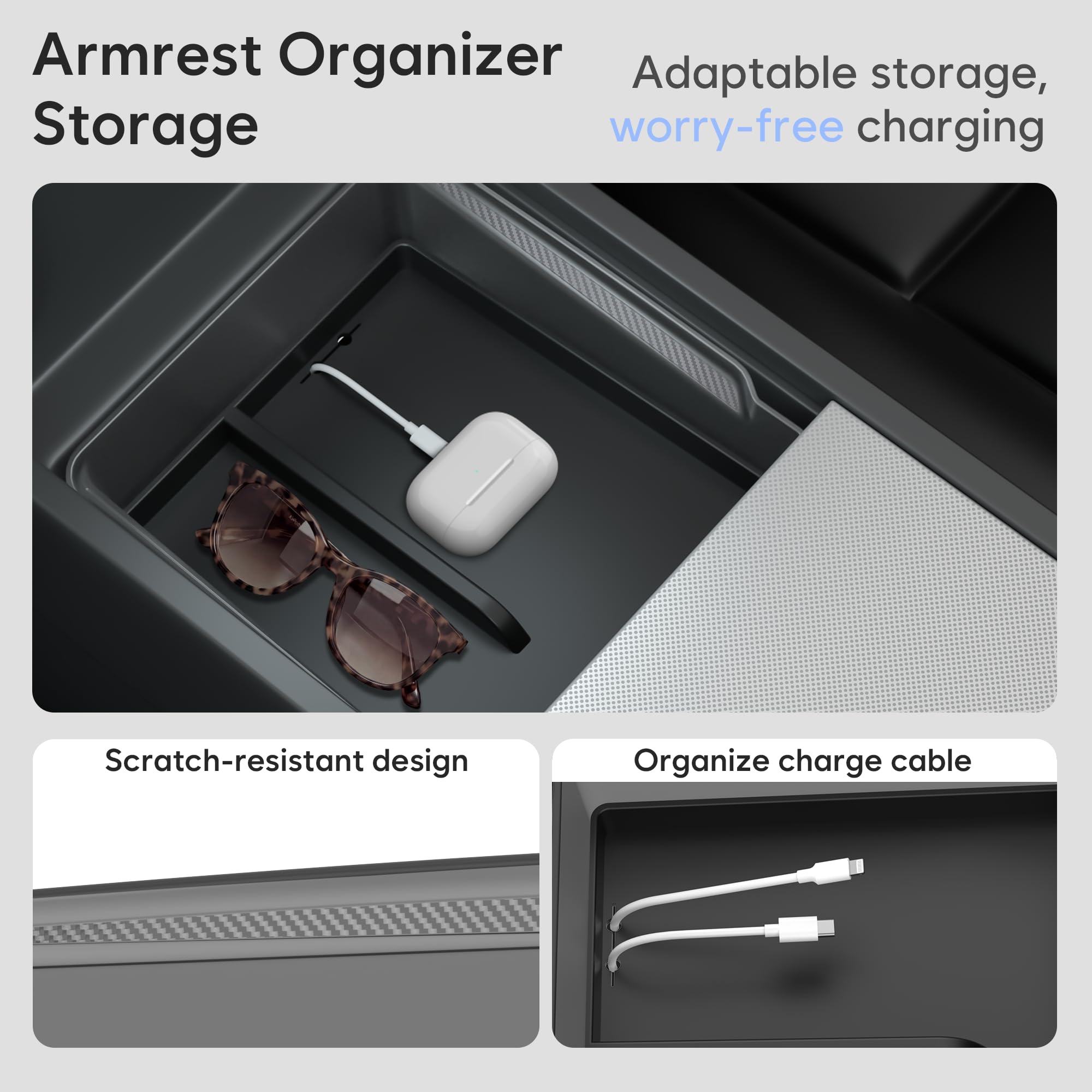 Farmogo silicone-lined dividers prevent clutter and protect items from scratches.