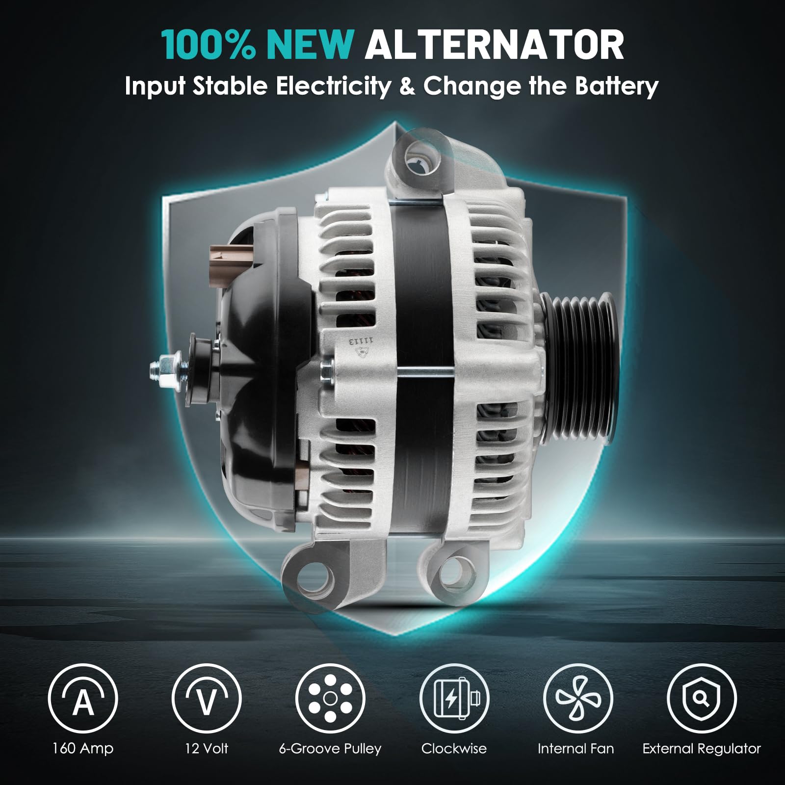 Farrme 11113-160A alternator internal fan detail for quiet operation