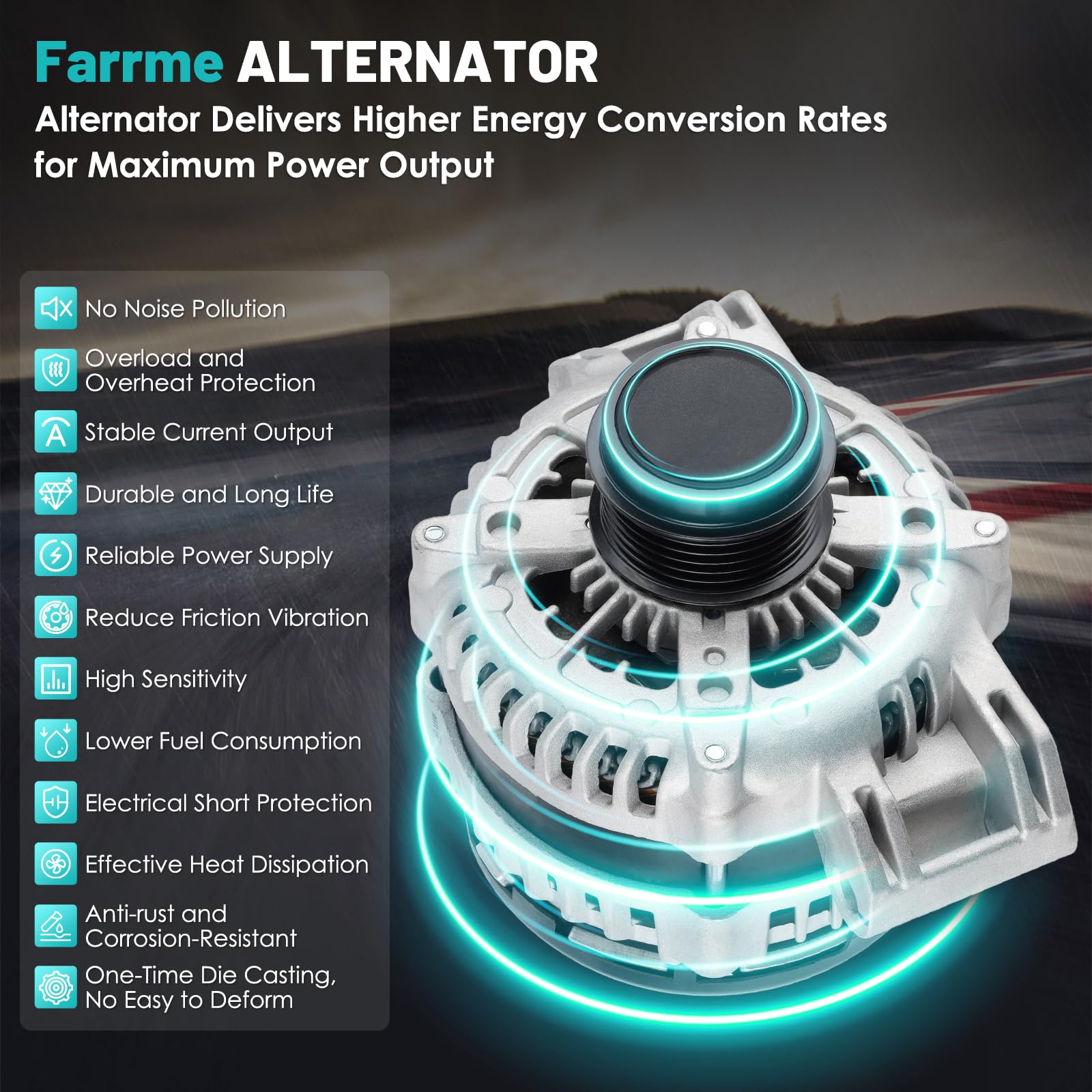 Farrme 11598 internal fan design aids cooling in hot engine bays