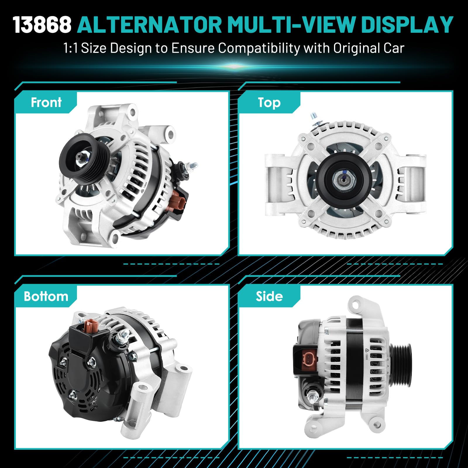 Farrme 13868 alternator internal fan for cooling performance