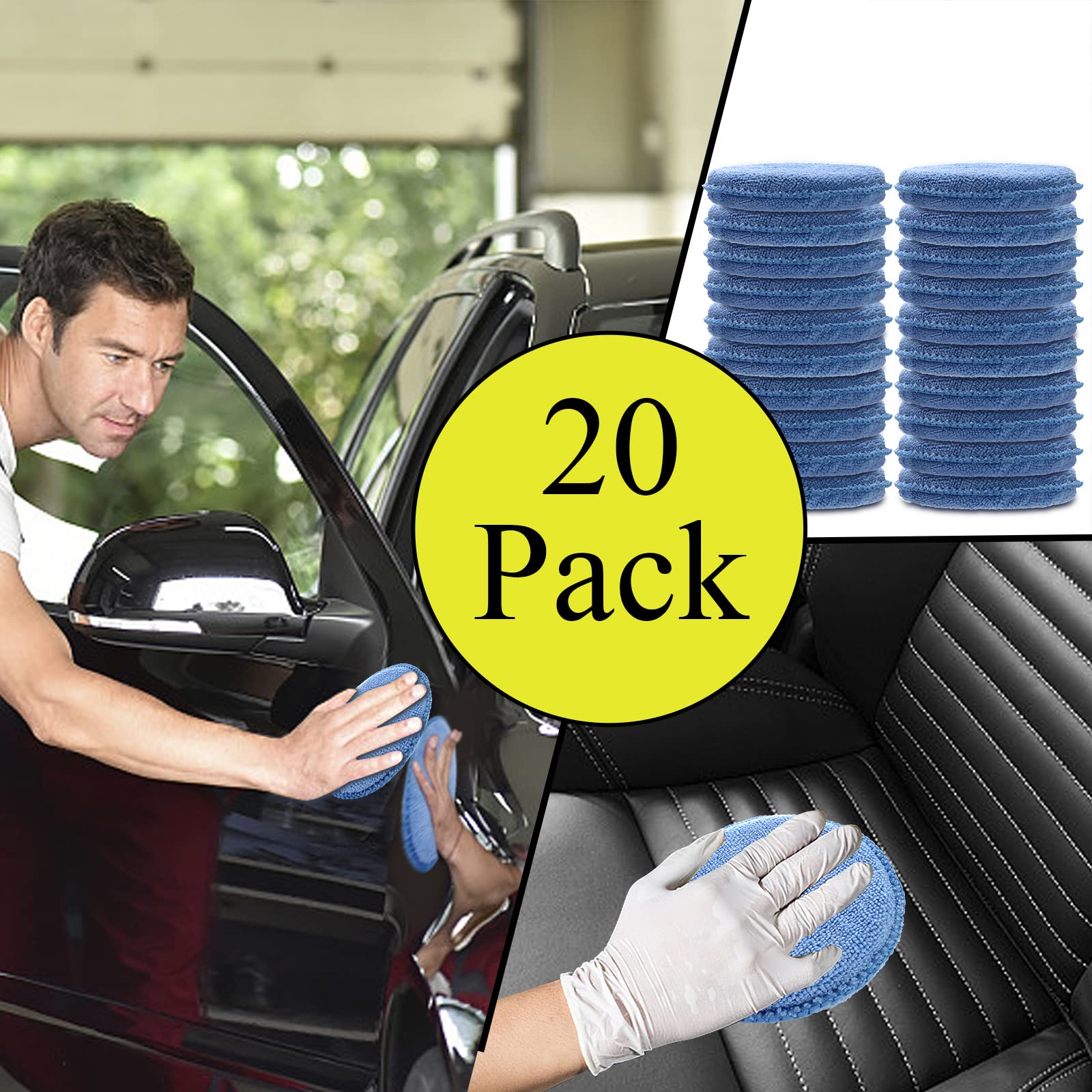 Fasmov 5-inch blue pad in use for wax and polish application