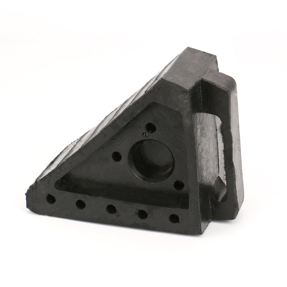 Fasmov wheel chock with built-in handle enables easy placement and positioning.