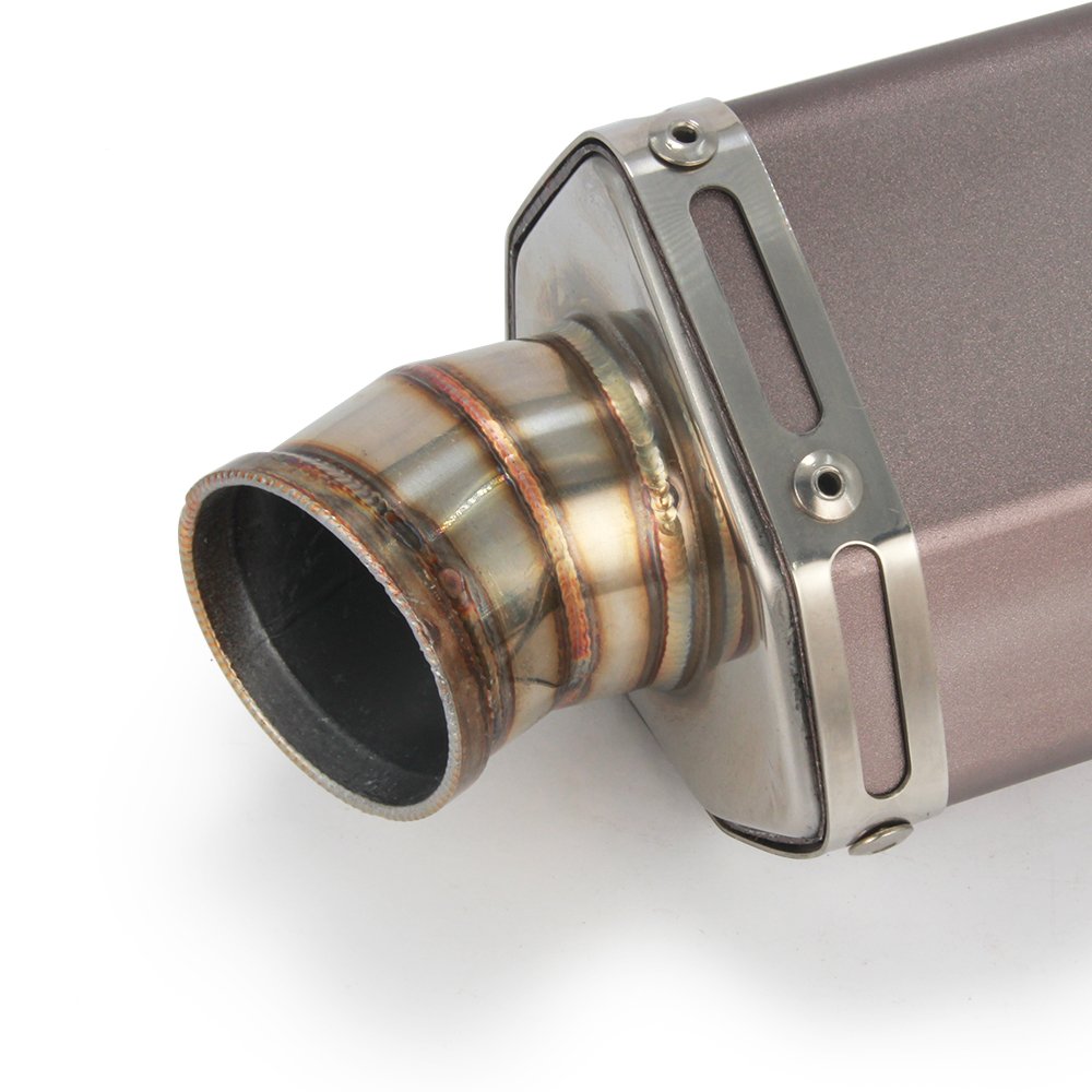 Fast Pro universal exhaust pipe close-up showing rugged finish and welds.