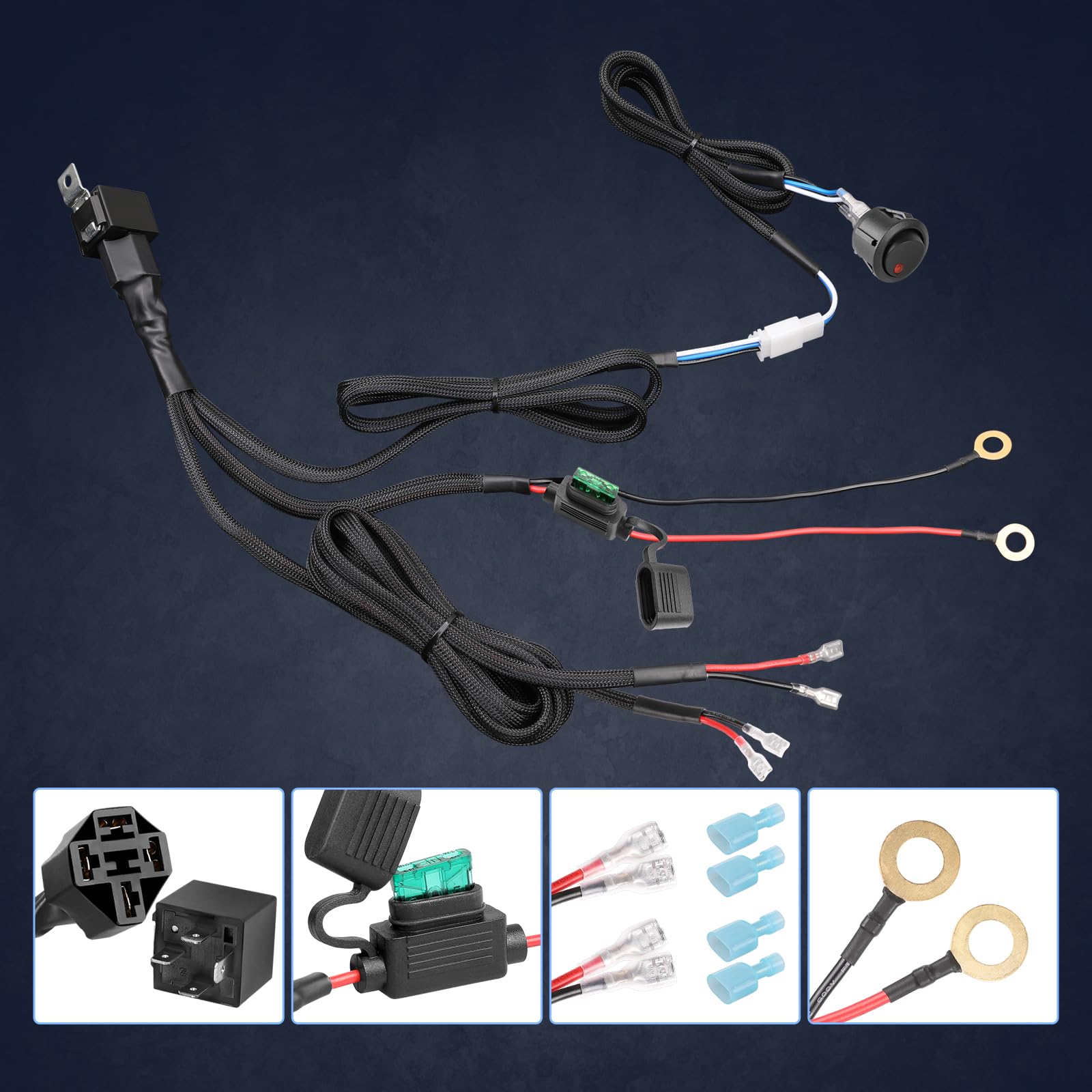 Fastchoy Auto kit contents provide complete setup for LED bars and fog lights.