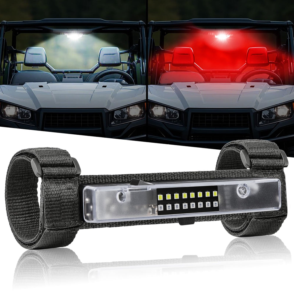 FASTCHOY AUTO UTV dome light with dual colors brightens the cab interior