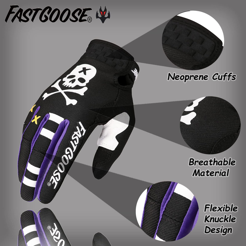 FASTGOOSE Dirt Bike Gloves Lycra back provides breathability and dexterity.