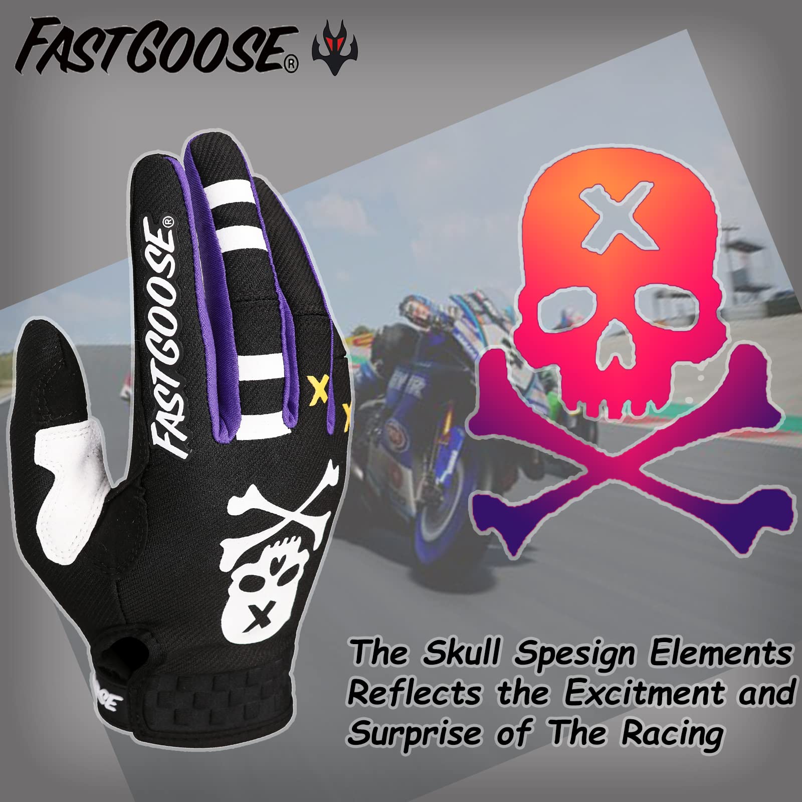 FASTGOOSE dirt bike gloves durable palm material resists wear.