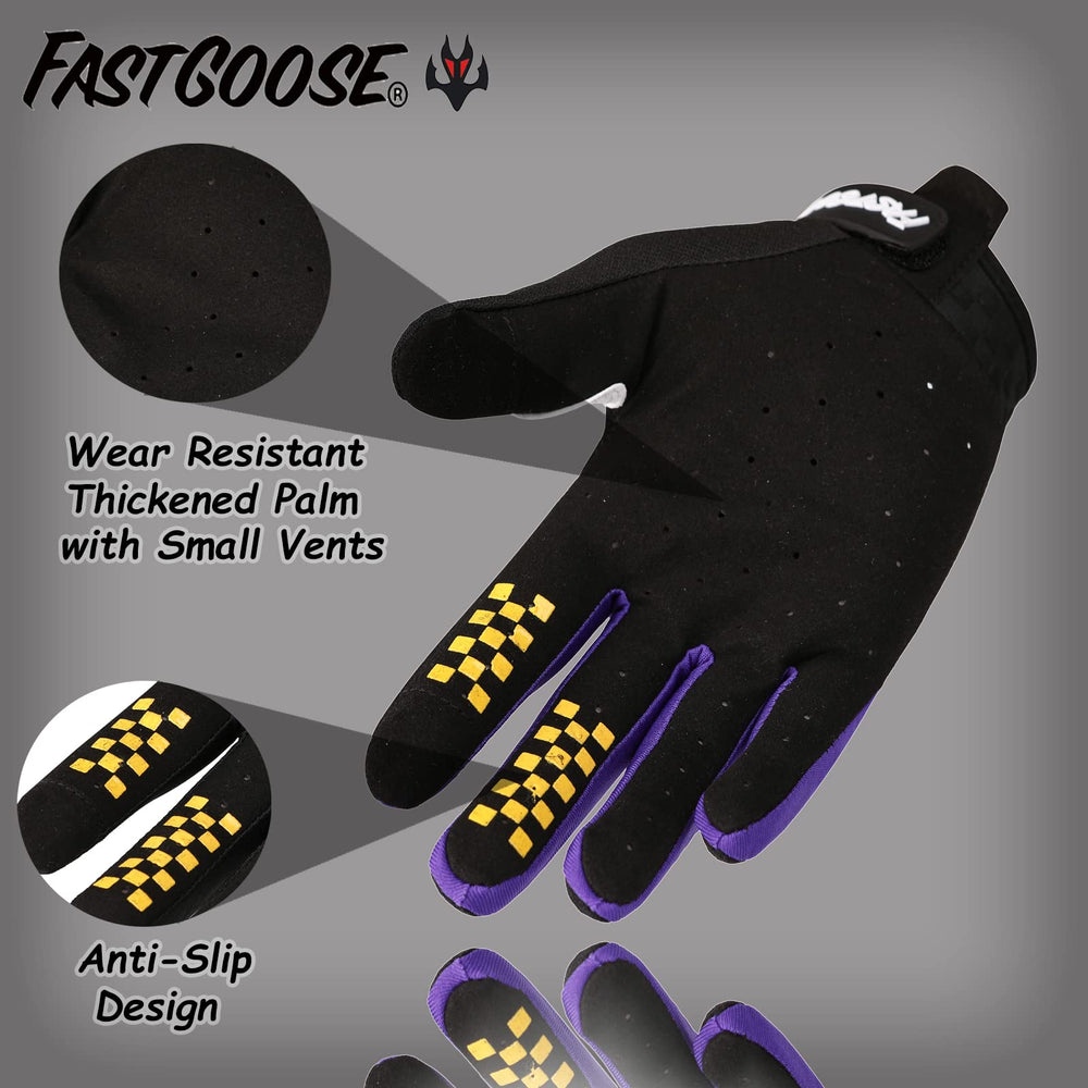 FASTGOOSE Dirt Bike Gloves touchscreen fingertips enable easy device use.