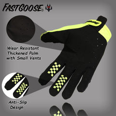 FASTGOOSE dirt bike gloves touchscreen thumb/index/middle for phone use.
