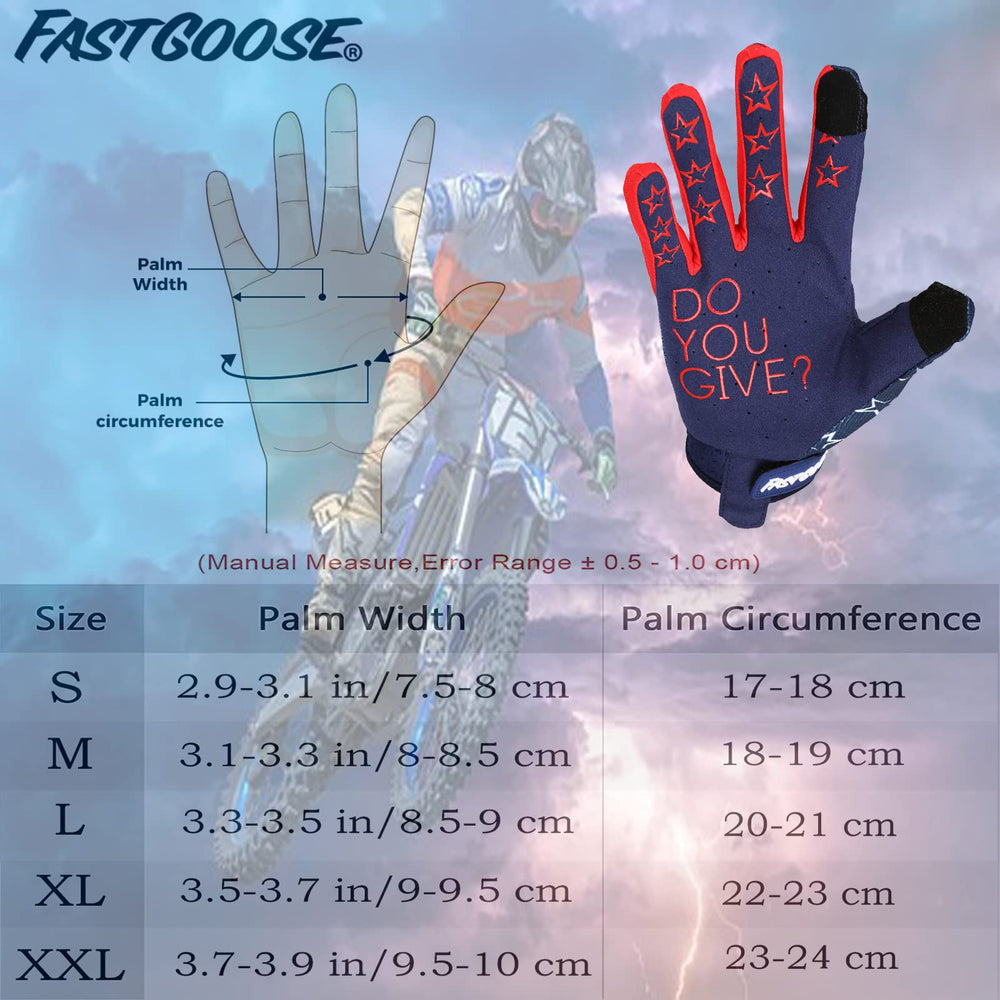 FASTGOOSE gloves shown in action on an off road ride for versatile use.