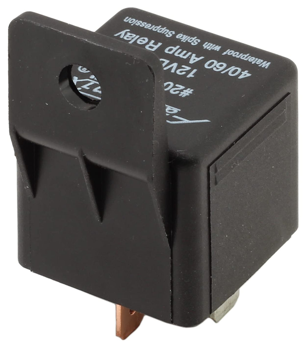 Fastronix 40/60A Bosch-style relay with 1/4-inch leads for quick wiring.