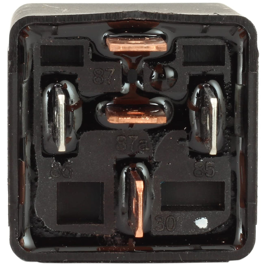 Fastronix 40/60A relay with mounting tab and hole for secure installation.